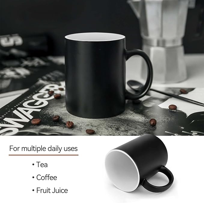 Asian Cherry Blossom Mug Heat Sensitive Color Changing Cups 11 Oz Ceramic Discoloration Mugs Funny Camper Mugs Creative Magic Mug Modern Coffee Cup Novelty Water Cup for Men Women