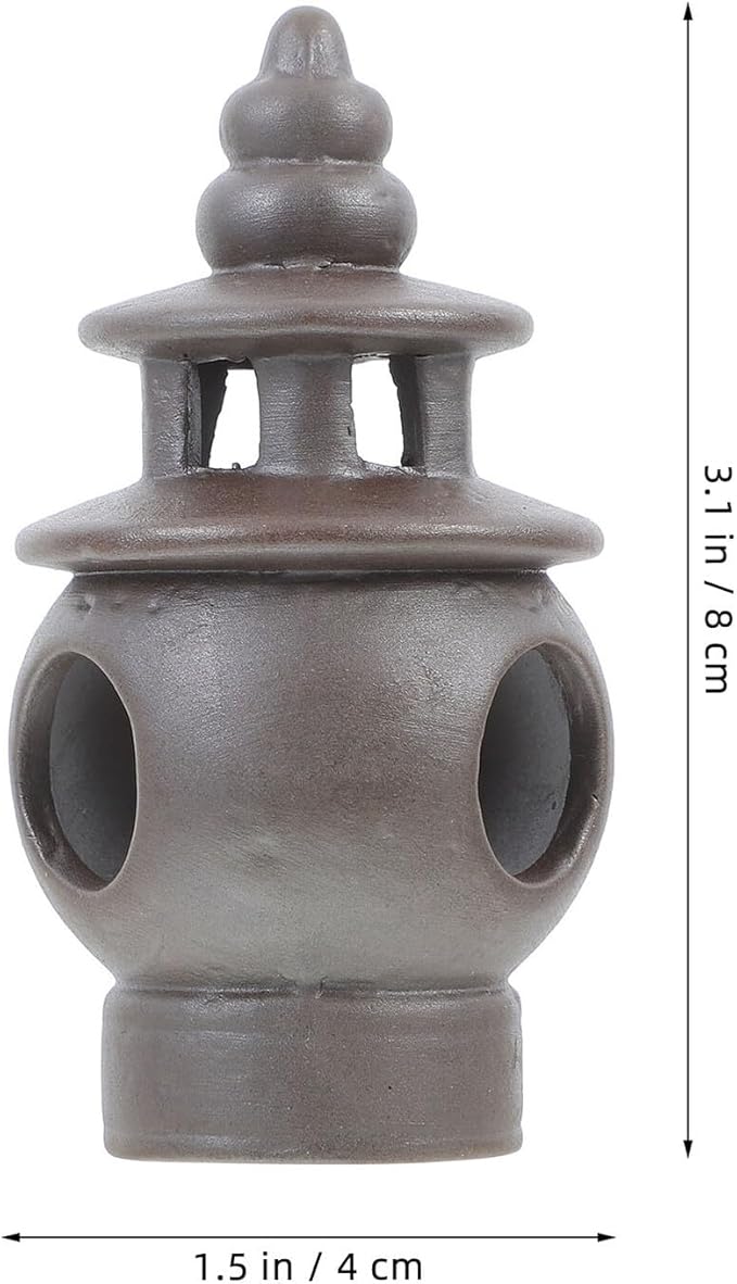 BESPORTBLE Miniature Ceramic Pagoda Figurine Elegant Asian Pavilion Statue for Zen Garden Indoor Outdoor Decor Portable Landscape Sculpture for Terrariums Fish Tanks and Home Patio Decoration
