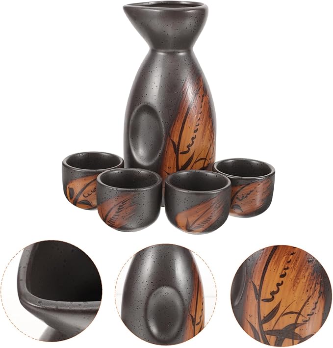 OUNONA 1 Set Japanese Sake Set Porcelain Traditional Sake Pot and Cup Set Easy to Clean for Home and Bar Use for Pottery Lovers