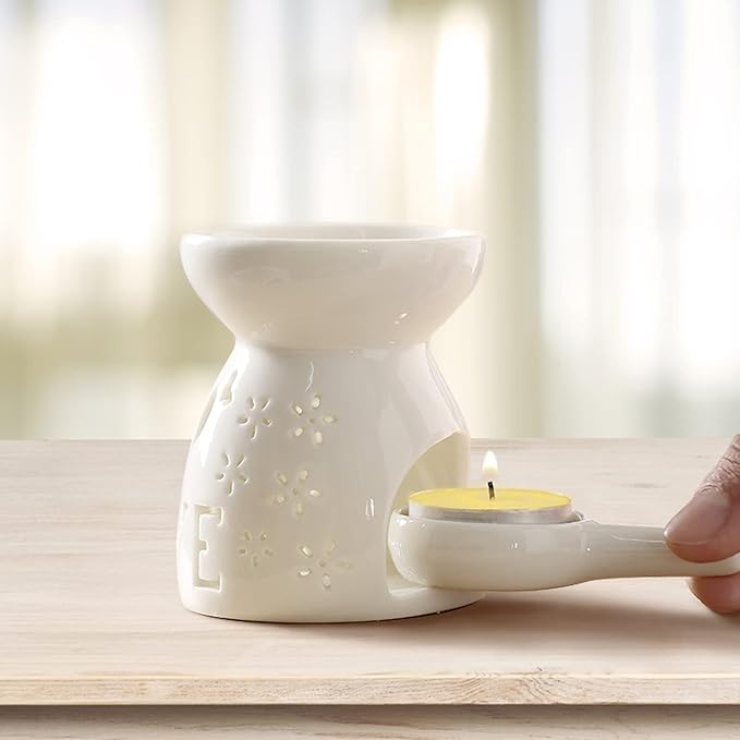 Ceramic Tea Light Candle Holder,Oil Burner for Scented Oil, Love Letter for Valentine's Day Decoration for Bedroom,Living Room,Balcony,Patio Tabletop Love Birthday Wedding Gift