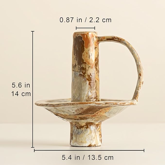 Candle Holder, Antique Ceramic Candlestick Holders, Brass Taper Candle Holders Coffee Table Decor, Romantic Scented Candles Holders Home Decor