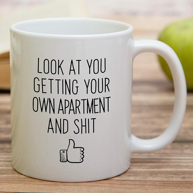 Retreez Funny Mug - Look At You Getting Your Own Apartment Homeowner Housewarming 11 Oz Ceramic Coffee Mugs - Funny, Sarcasm, Sarcastic, birthday gifts for friends, coworkers, dad mom sister brother