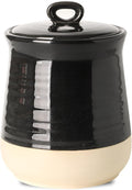 HASENSE Ceramic Kitchen Canister, 75 OZ Coffee Canister with Lid, Airtight Food Storage Jar for Coffee Bean, Nuts, Candy, Spice, Flour and Herb, Large Food Container, Kitchen Decor, Black