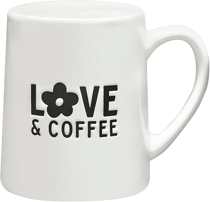 Santa Barbara Design Studio Gift Coffee Mugs Tapered Artisan Ceramic Coffee or Tea Cup, 18-Ounce, Love & Coffee
