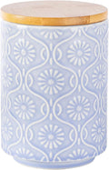 TEATALK Ceramic Canister with Airtight Lid, Perfect for Coffee, Sugar, Tea Storage, 23 Fl Oz, Light Blue