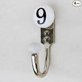 Indian Shelf Pack of 4 Ceramic, Zinc Decorative Cute Hooks for Hanging Coats, Jackets, Leash, Hat, Towel, Backpack, Purse, Handbag - White