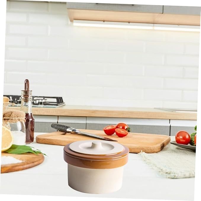 OUNONA Ceramic Stew Bowl with Lid Practical Pot for Rice Yogurt Fruits and Desserts Versatile Tableware for Home Use present