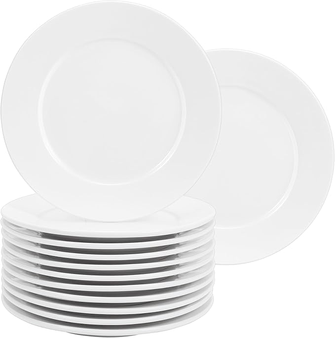 12 Pcs Porcelain Dessert Plates,Small Appetizer Plates,6 inch Small White Plates,Small Plates for Appetizers,White Salad Plates,Ceramic Dessert Plate Set,Microwave Oven and Dishwasher Safe