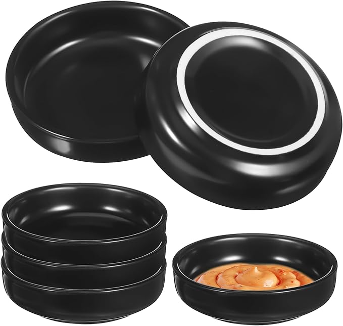 IMIKEYA 6-piece Japanese Ceramic Sauce Dishes Porcelain Snack Plates Smooth Finish for Sushi and Dips