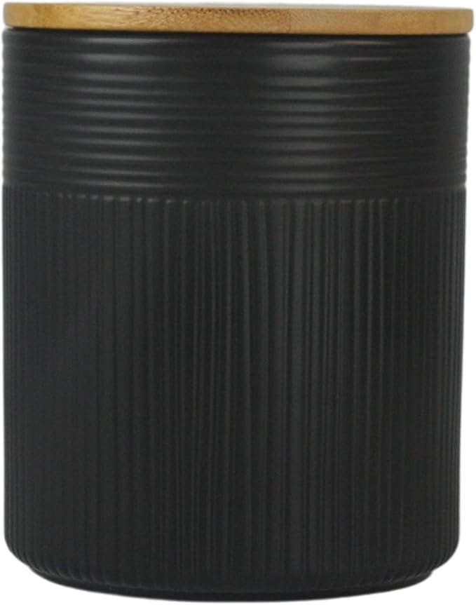 10 Strawberry Street Luca Matte Black Embossed 3 Piece Canister Set
