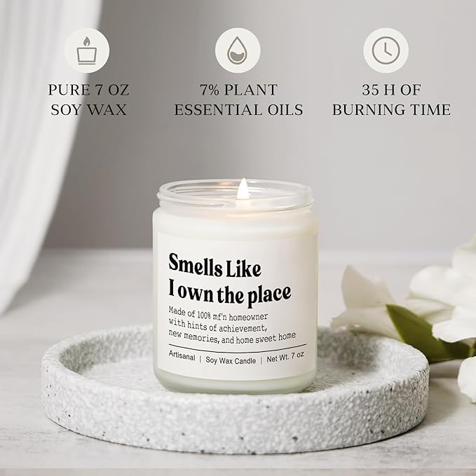 Niyewsor House Warming Gifts, New House/Home Candle, Best Housewarming Gift 2026, Closing Gifts for Home Buyers, New Homeowner, First Apartment Essentials, Handmade, 7oz