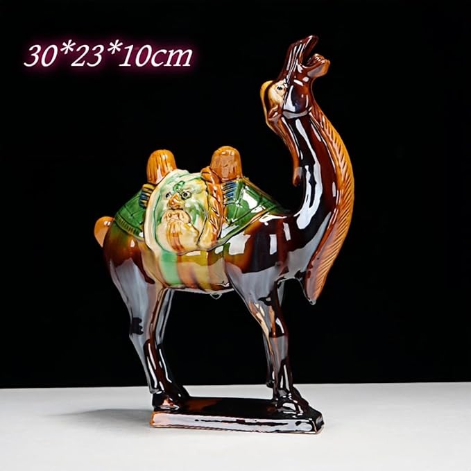 Ceramic Sculptures Chinese Feng Shui Ceramic Sculpture Silk Road Asian Art Decorative Ornaments Brown Camel