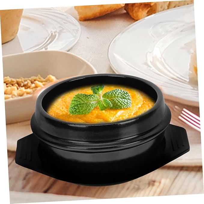 LIFKOME Casserole Cookware Korean Stone Pot Korean Dolsot Pot Bibimbap Bowl Heat Resistant Ceramic Easy to Clean