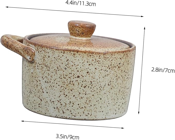 PRETYZOOM Japanese Ceramic Stew Pot Pot Lid Soup Steaming Bowl Kitchen Tableware Small Stew