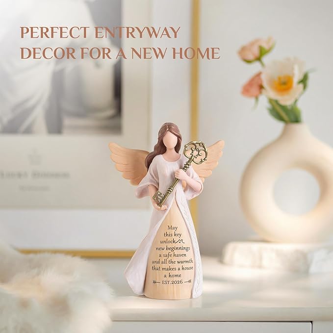 Housewarming Gifts New Home: House Warming Gift for Women Friend Homeowner - Guardian Angel Figurines for New Apartment Party Decorations Entryway Table Decor Ideas