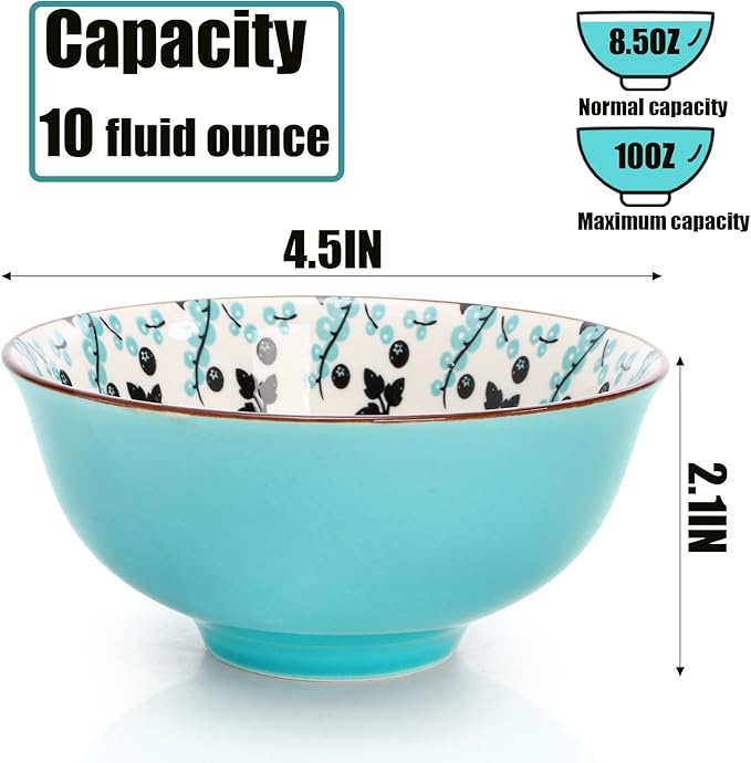Cedilis 12 Pack Small Ceramic Bowls, 10 Fl-oz Porcelain Dessert Bowls, Assorted Colorful Ice Cream Bowl, Decorative Bowl Set for Dip, Condiments, Side Dishes, Soup, Snack, Yogurt, Appetizer, Rice