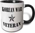 3dRose Korean War Veteran, Black And White Two Tone Mug, 11 oz