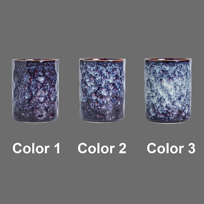 Utensil Holder, 7.25"+5.25" Ceramic Kitchen Utensil Holder for Countertop, Large Cooking Utensil Crocks Gift for Mother's Day, Home Kitchen Decor, Parties,Set of 2, Speckled Black Purple