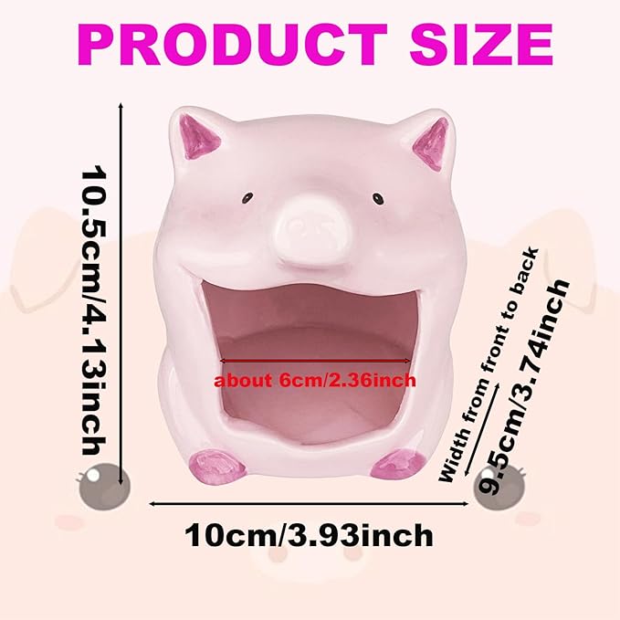 Pig Shaped Candy Bowl,Candy Servers Bowl, Cute Pig Jewelry Dish, Funny Ceramic Box Tray for Snacks Holder Holiday Ornament, 1 Piece