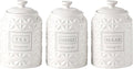 Large Azure Starfield Ceramic Canisters Sets For The Kitchen For Countertop Set of 3 Airtight Canisters For Ground Coffee Sugar Storage Jars With Lids Containers for household or kitchen use