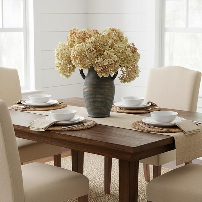 Emotionally Grounded Vase, Vaseking Large Ceramic Rustic Vase with 2 Handles, 9.8 inch Minimalist Decorative Farmhouse Tall Vases for Home Decor, Living Room, Enterway, Table Decoration, Bronze