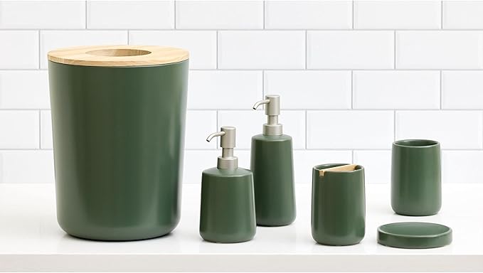 iDesign Ceramic Earth Collection Tumbler Cup, Moss