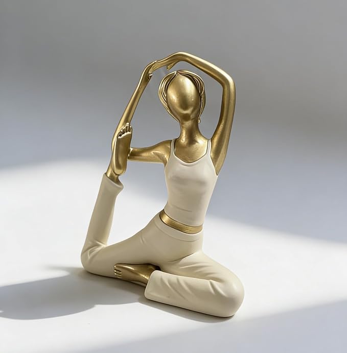 Artgenius Art Yoga Pose Statue Yoga Figurine and Statues,Home Decorative Girl Yoga Scuplture (King Pigeon Pose)