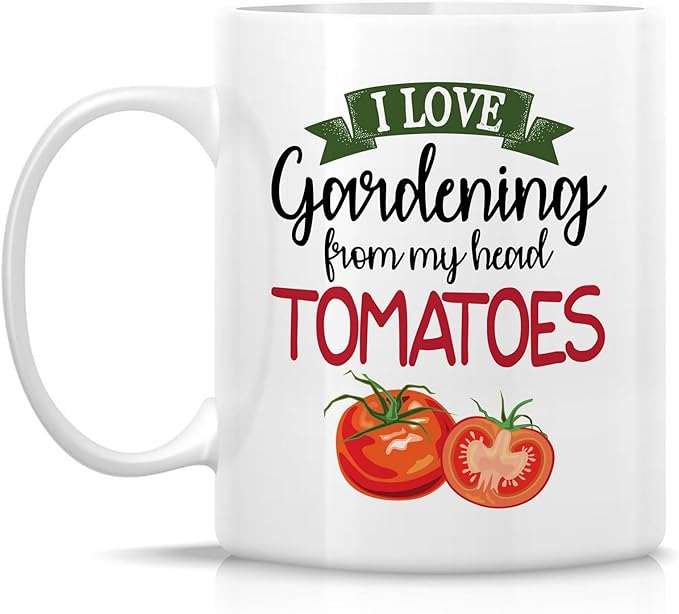 Retreez Funny Gardening Mug - I Love Gardening From My Head Tomatoes To My Toes Gardener Mug - 11 Oz Ceramic Coffee Tea Cup - Sarcasm, Inspirational Birthday Gifts for Plant Lovers, Friends, Coworkers
