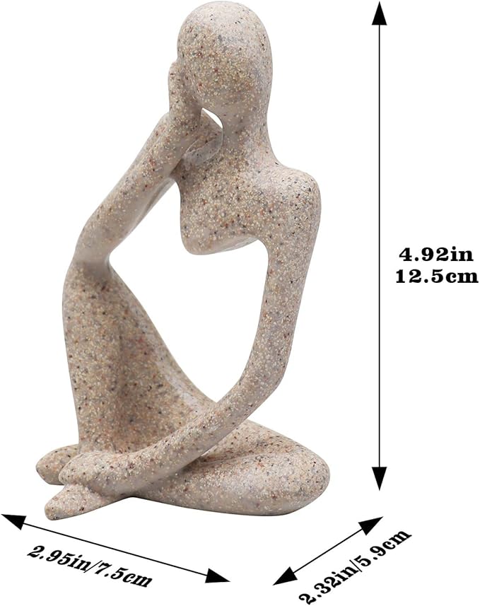 Oooct Sandstone Thinker Statue Fish Tank Decor Small Fish Aquarium Decorations Fish Tank Abstract Aesthetic Decorative Ornaments