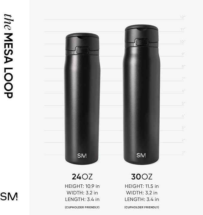 Simple Modern Mesa Loop | Christmas Water Bottle with Straw | 24oz Cup Holder Friendly Insulated Stainless Steel Bottles for Travel, School | Holiday Gifts for Women Men Her Him | Winter Trees