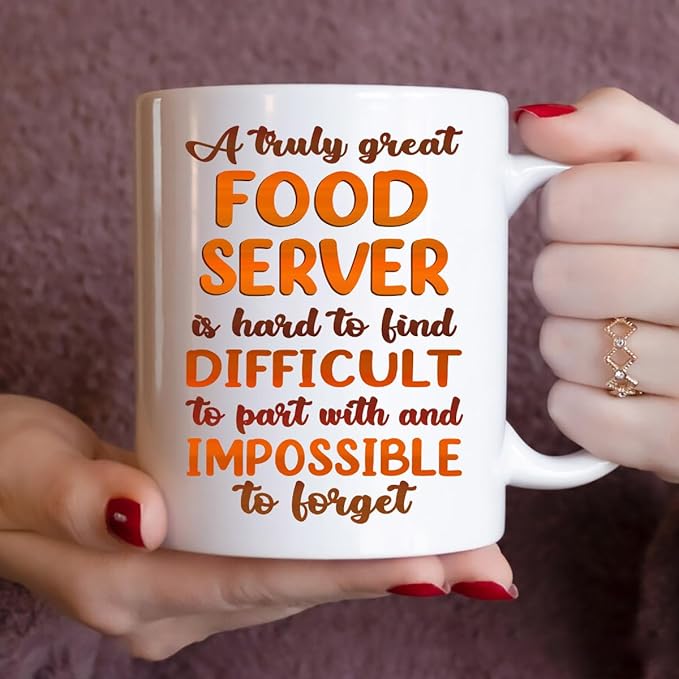 Gifts For Food Server - Best Food Server Ever Mug - Food Server Gifts - 11oz White Ceramic Mug for Office, Women, Men, Work Friends, Coworkers - Thanksgiving, Birthday, Christmas Gift