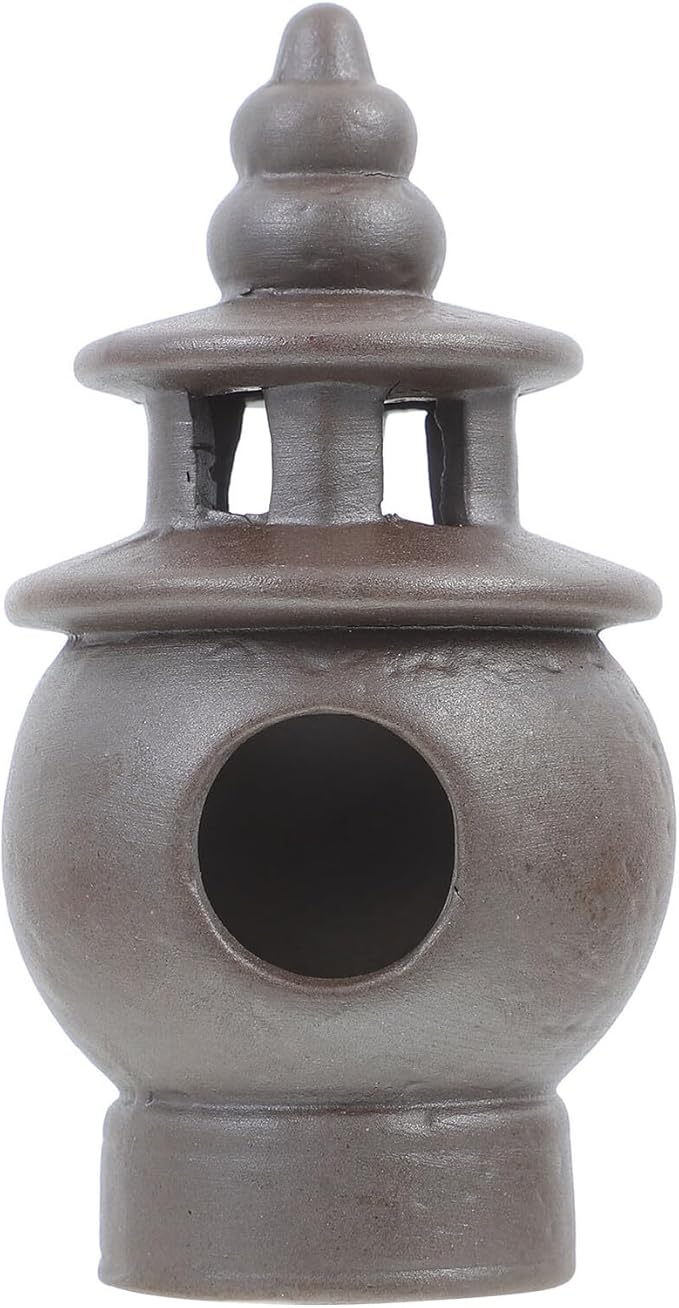 BESPORTBLE Miniature Ceramic Pagoda Figurine Elegant Asian Pavilion Statue for Zen Garden Indoor Outdoor Decor Portable Landscape Sculpture for Terrariums Fish Tanks and Home Patio Decoration