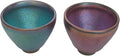 Jianzhan Ceramic Teacup, Kung Fu Tea Set, 80ml /2.71 oz Small Cup, Tenmokus Tea Cup Kiln Fired and Kiln Change Pattern and color, Yerba Mate Cup Set of 2
