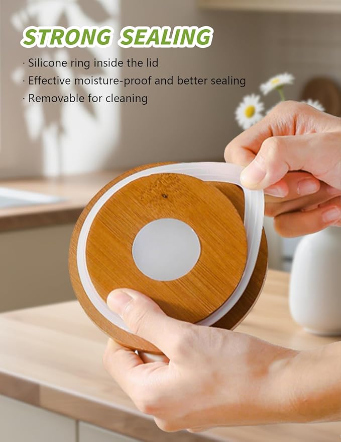 Ceramic Canister with Airtight Seal Lid, Kitchen Canisters for Countertop, White Food Storage Jar for Flour, Coffee Bean, Sugar, Tea, Spices and More, Home Decor (260ml/8.79oz)