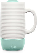 Ello Jane 18oz Ceramic Travel Mug with Handle,Splash-Resistant Slider Lid and Built-in Coaster,Perfect for Coffee and Tea,BPA Free,Dishwasher Safe,Holiday Gift Her Him,Yucca,(Pack of 12)