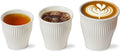 KEMORELA Espresso Cups Set of 3 – 5.5oz/7oz/10oz Ceramic Espresso Cups, Handleless Mug, Japanese Tea Cups， Ceramic Cups no Handles， Microwave and Dishwasher Safe, Barista Use, Asian Matcha Cup, White