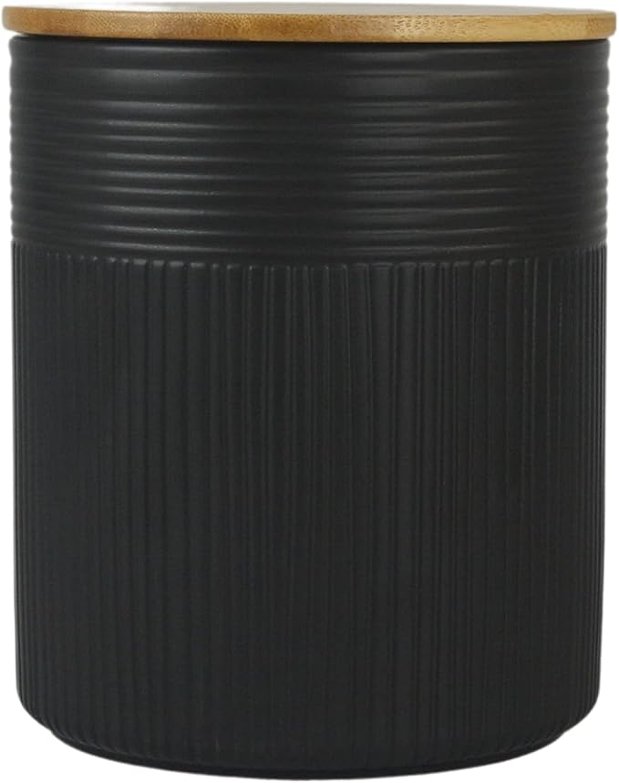10 Strawberry Street Luca Matte Black Embossed 3 Piece Canister Set