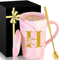 Personalized Ceramic Coffee Mug with Lid Tea Cup Brides Gifts for Her Wedding Day Bridal Shower Bachelorette Party Engaged Engagement Cute Personalized Unique Cool Special Customized Best Present,H