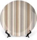 Thibaut Stripes in Brwon And Gray Vintage Plates Decor for Festival Display Home Personalized Christmas Idea Gifts Handmade Decorative Plate with Display Stand And Hook Up, Multi Sizes by Choosing