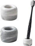 Yundu Mini Ceramics Toothbrush Holders Stand for Bathroom Vanity Countertops,Creative Marble Ceramics Toothbrush Holders Set of 2
