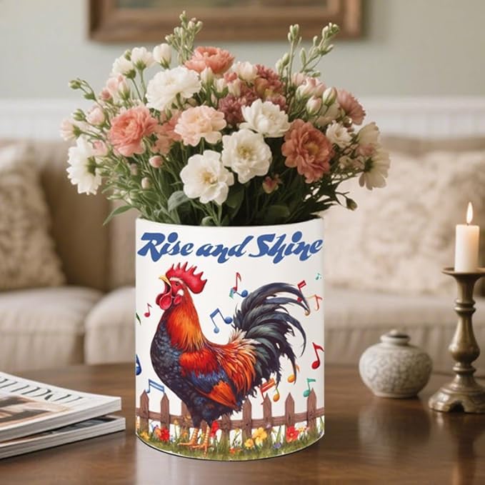 Rooster Kitchen Decor, 6.5inch Ceramic Utensil Holder with Rooster Design, Rustic-Style Indoor Kitchen Utensil Storage Rack, Ideal for Spoon Storage and Cooking Tools,Gift for Kitchen Organizers