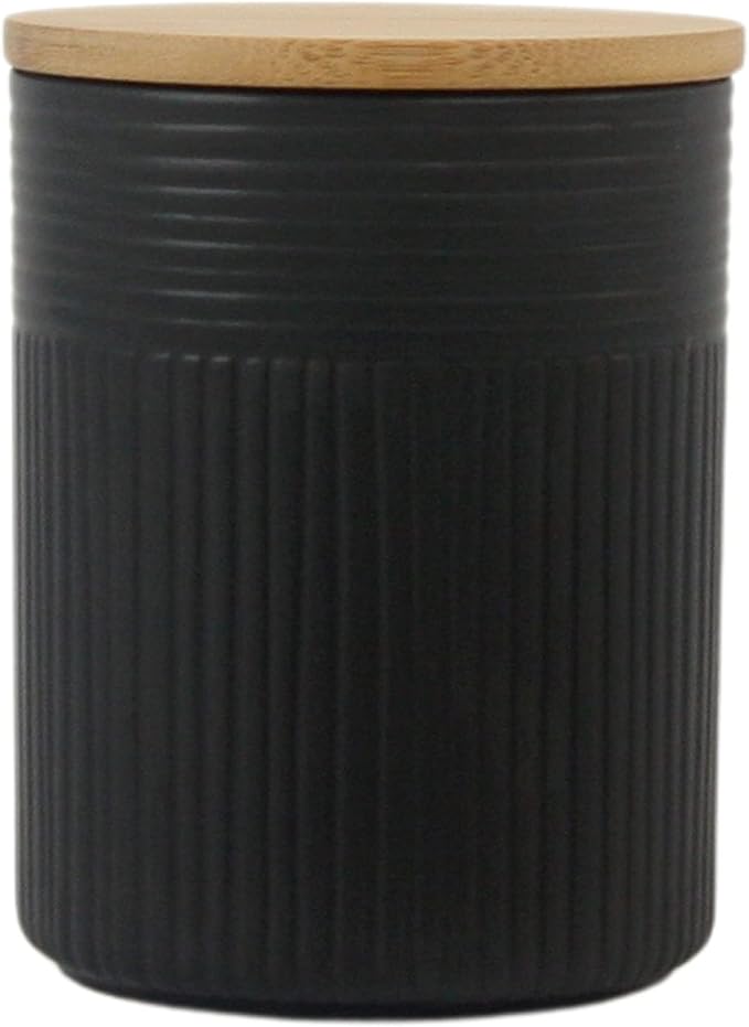 10 Strawberry Street Luca Matte Black Embossed 3 Piece Canister Set