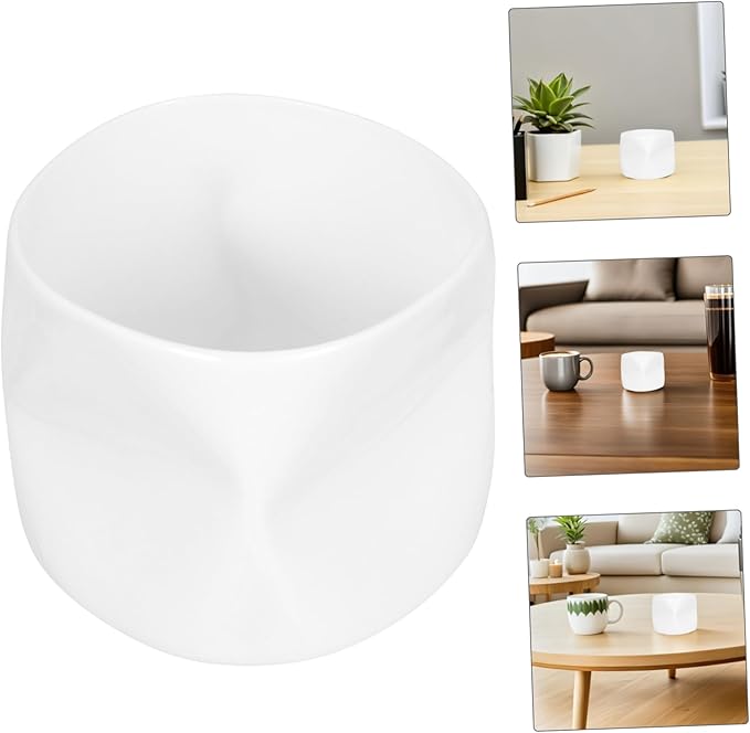 Unique Irregular White Porcelain Cup for Tea Candle Holder Ceramic Bowl for Home Decor and Special Occasions