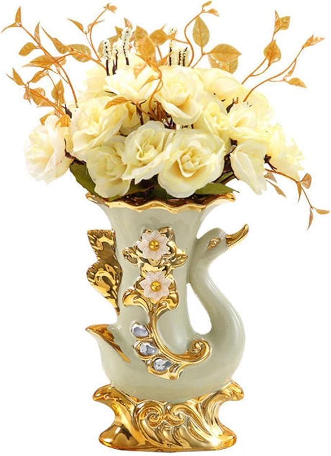 Ceramic Flower Vase for Home Decoration, Right Swan