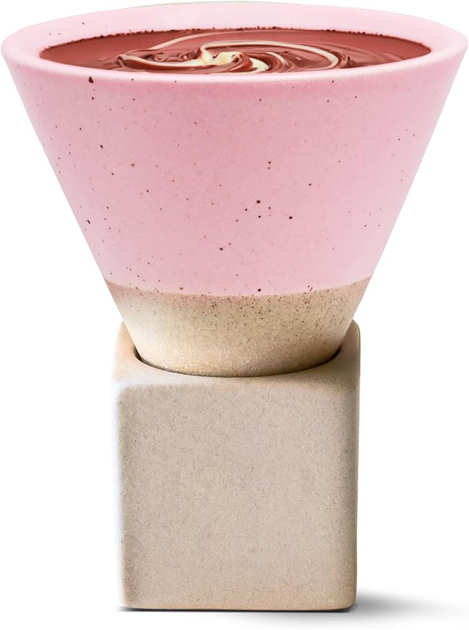 aprikalife Japanese Pottery Coffee Mug with Base 200ml - Ceramic Handmade Triangle Cone Funnel Shaped Retro Tea Cup - Dishwasher & Microwave Safe Coffee Cup for Tea, Cocoa, Espresso & Latte