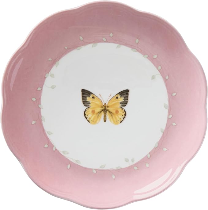 Lenox Dinnerware Set, Butterfly Meadow 4-Piece Dessert Plate Set, Service For 4, Microwave And Dishwasher Safe, Porcelain Plates, Salads And Pasta, Dish sets, Home & Kitchen (Assorted, 4 Pieces)