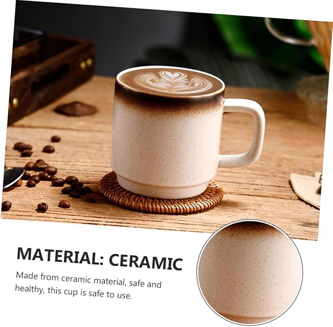 Amosfun Ceramic Mug for Tea and Juice Easy to Clean Water Cup for Use Elegant Design European Style