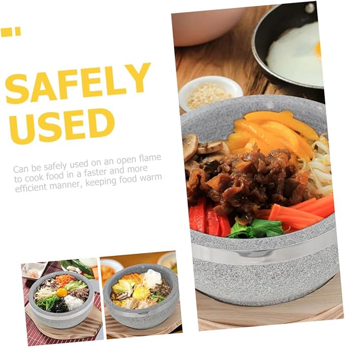 Multipurpose Korean Stone Pot for Cooking Bibimbap and Soups Natural Material Heat Retaining Design for Family Meals