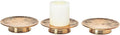 Ceramic Bronze Candle Plate Set, 3-Piece – Decorative Candle Holder Tray for Pillar Candles, Jewelry, Trinkets or Bathroom Counter – Antique Bronze Finish for Tabletop & Home Décor