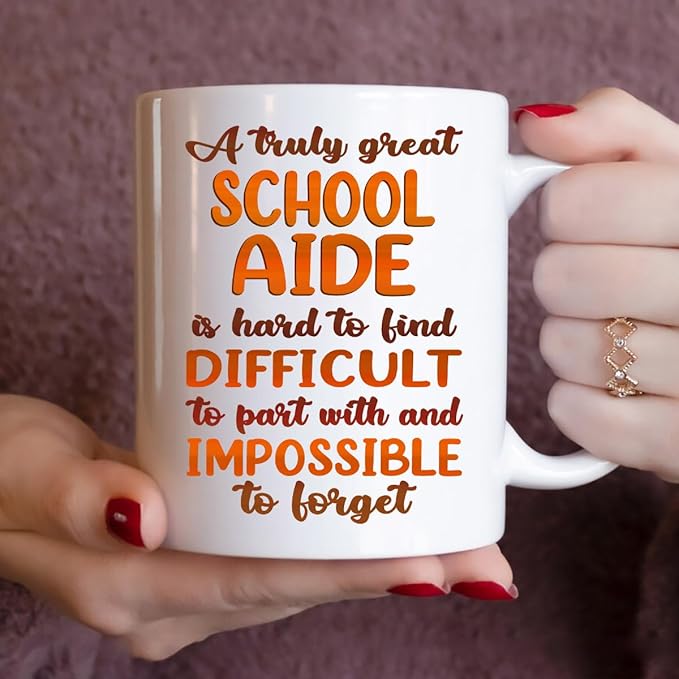 Gifts For School Aide - Best School Aide Ever Mug - School Aide Gifts - 11oz White Ceramic Mug for Office, Women, Men, Work Friends, Coworkers - Thanksgiving, Birthday, Christmas Gift